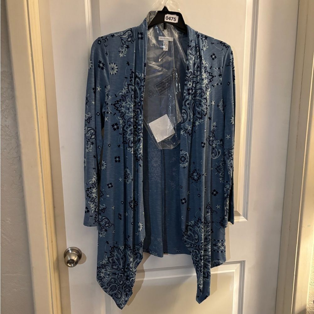 Women's Canyon Retreat Blue Bandana Patterned Cardigan Sz XS